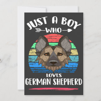 Invitation Juste Un Garçon Qui Aime Le Berger Allemand Vintag