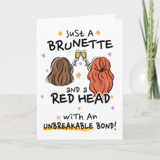 Invitation "Juste une Brunette et une tête rouge"