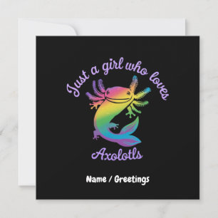 Invitation Juste une fille qui aime Axolotls mignonne personn
