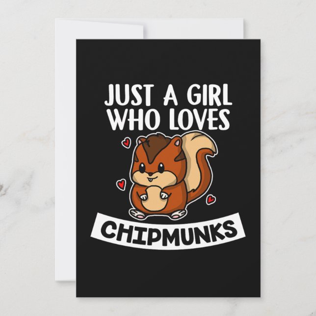 Invitation Juste une fille qui aime Chipmunks Chipmunk Costum (Devant)