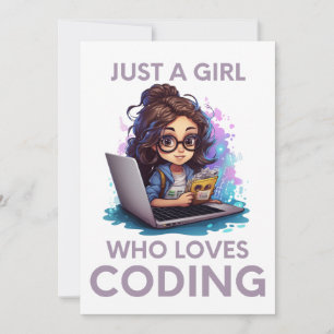 Invitation Juste Une Fille Qui Aime Coder Geek Coding Femmes