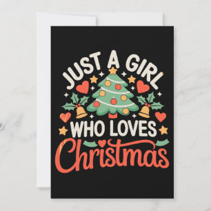 Invitation Juste Une Fille Qui Aime Les Cœurs D'arbre De Noël