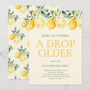 Invitation Juste une goutte de plus vieux citron agrumes 30èm