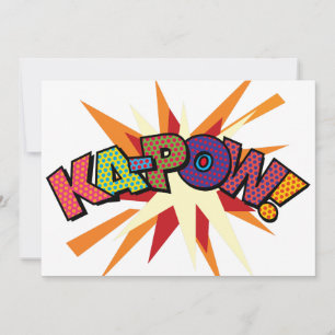 Invitation KA-POW Fun Retro Comic Book Pop art