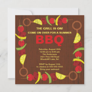 Invitation Kabob Summer Barbecue Party