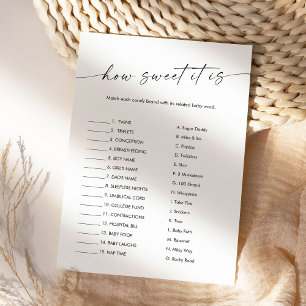 Invitation KAIA Comme C'Est Doux C'Est Candy Bar Baby Game Ca