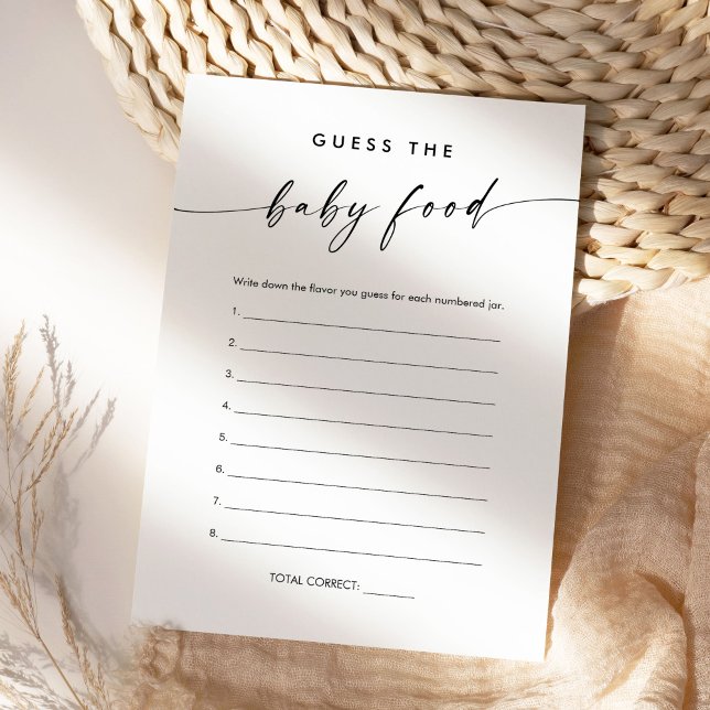 Invitation KAIA Guess the Baby Food Game Card (Créateur téléchargé)