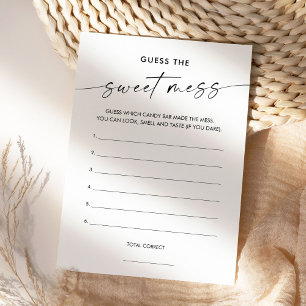 Invitation KAIA Guess the Sweet Mess Game Card