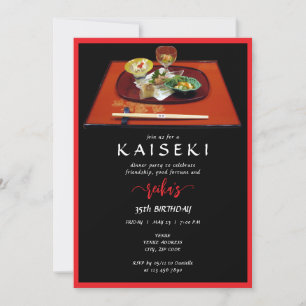 Invitation Kaiseki Japonais Chef privé Script Anniversaire