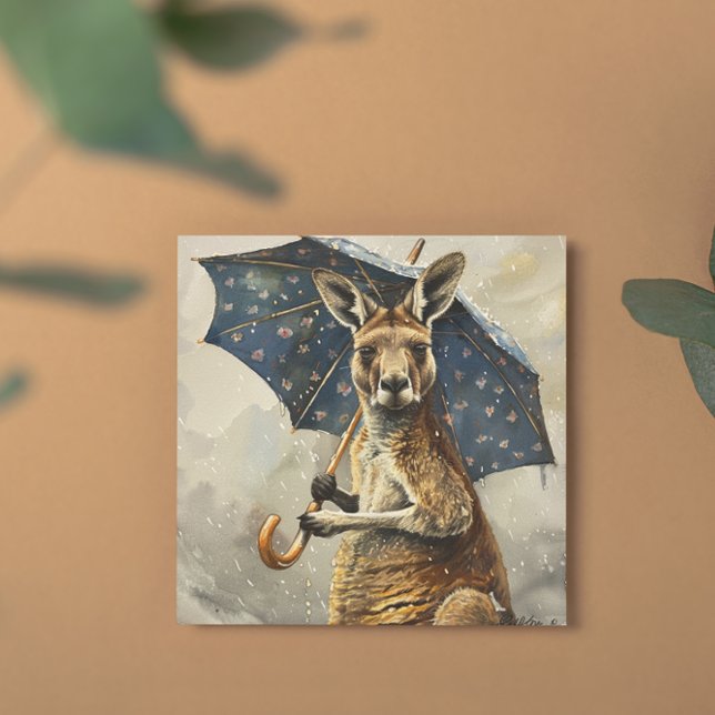 Invitation Kangaroo avec parapluie, personnalisable (Créateur téléchargé)