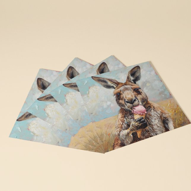 Invitation Kangaroo manger une glace (Créateur téléchargé)