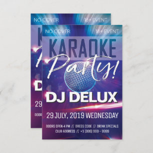 Invitation Karaoke  DJ  Club Flyer