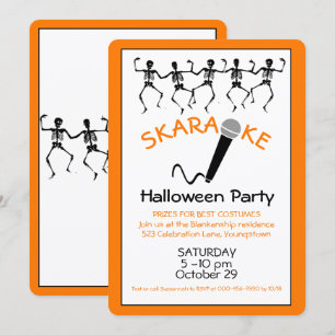 Invitation Karaoke Halloween Party Squelettes Dansants Person