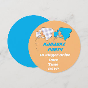 Invitation Karaoke record chant rétro thème de la fête