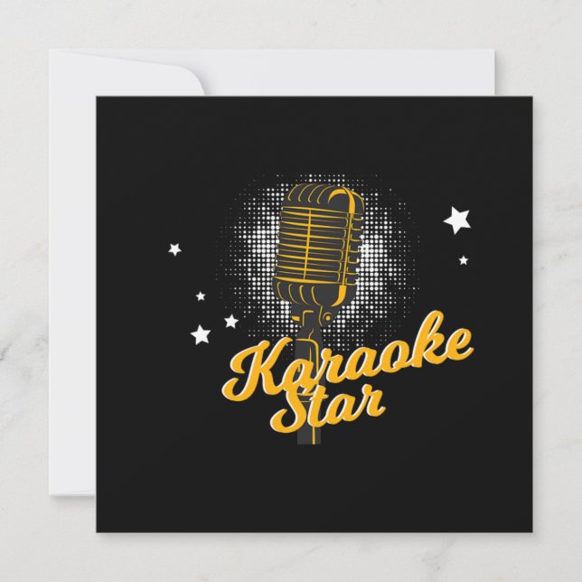 Invitation Karaoke Star Microphone Microphone Musique chante  (Devant)