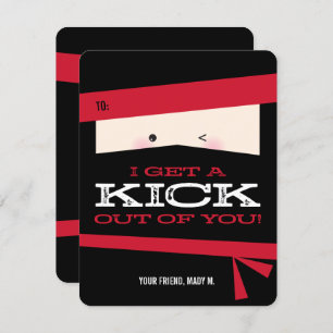 Invitation Karaté Classroom Valentine Card