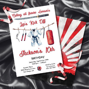 Invitation Karate Martial Arts Anniversaire