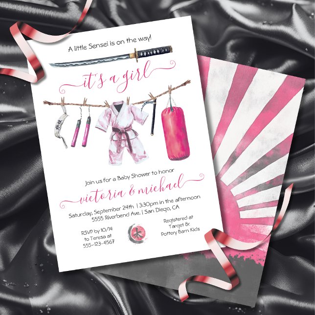 Invitation Karate Martial Arts Girl Baby shower (Créateur téléchargé)