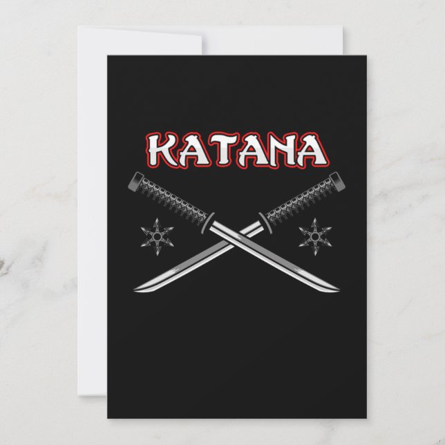 Invitation Katana Sword Ninja Art japonais Japon Samurai Cade (Devant)