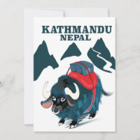 Kathmandu Népal poster de voyage toile Imprimer