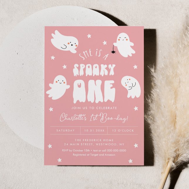 Invitation Kawaii Halloween 1er Boo Day Fête Anniversaire Fil (Créateur téléchargé)