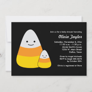Invitation Kawaii Halloween Baby shower Candy Corn