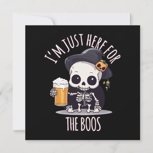 Invitation Kawaii Skeleton Halloween Oktoberfest (Devant)