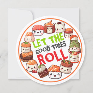 Invitation Kawaii Sushi Party Laisser Le Bon Times Rouler