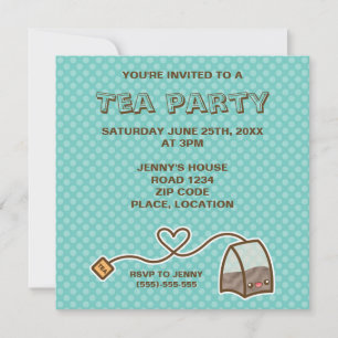 Invitation Kawaii Tea Bag Tea Party
