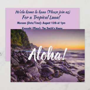 Invitation Ke’e Beach at Sunrise, Kauai, Hawaii