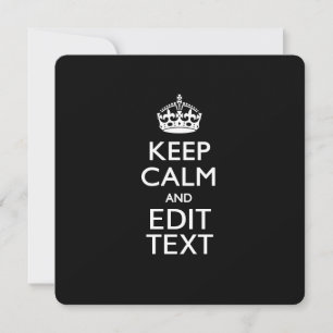 Invitation KEEP CALM PERSONNALISÉ ET Modifier l'Invitation de