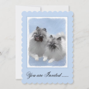 Invitation Keeshond Paire de Kees Peinture Art animal origina