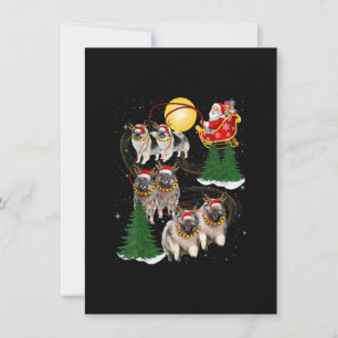Invitation Keeshond Reindeer Noël Chien Riding Père Noël Noël