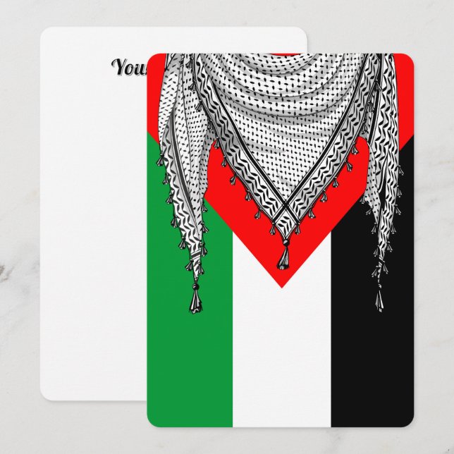 Invitation Keffiyeh Écharpe palestinienne tissu traditionnel (Devant / Derrière)
