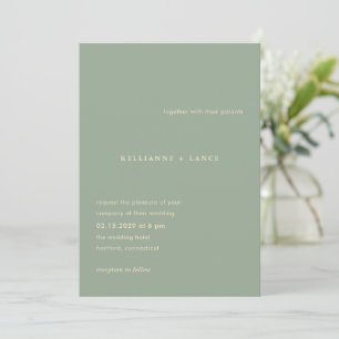 Invitation Kellianne Sage Green Mariage moderne