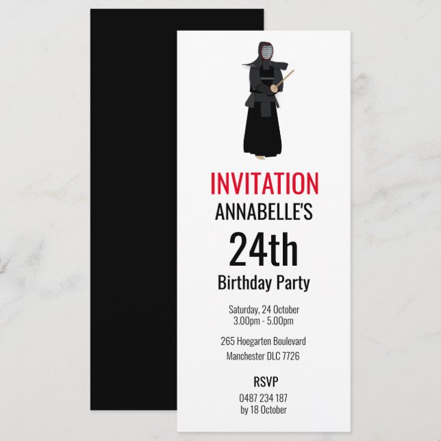 Invitation Kendo (Devant / Derrière)