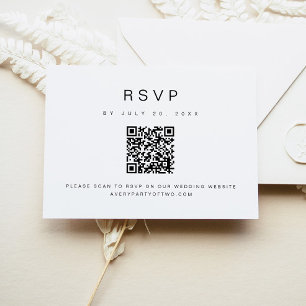 Invitation KENNEDY Moderne minimaliste QR Code Mariage RSVP