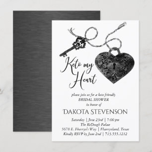 Invitation Keto My Heart   Fête des mariées de clé et verrou 