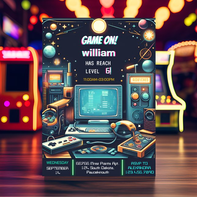 Invitation Key Fun Garçon Cool Enfants Niveau de jeu jusqu'à  (Créateur téléchargé)