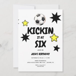Invitation Kickin it at Six Soccer 6th Birthday Party