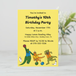 Invitation Kids Bowling Alley fête d'anniversaire