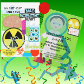 Invitation Kids Mad Scientifique Laboratoire scientifique Ann