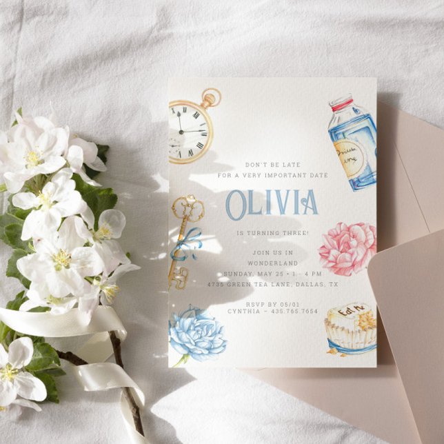 Invitation Kids Tea Party Wonderland Anniversaire (Créateur téléchargé)