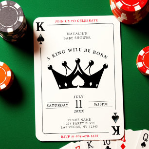Invitation King of Spades Casino Poker Card Baby shower garço