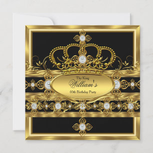 Invitation King Prince Queen Royal Gold Diamond Party