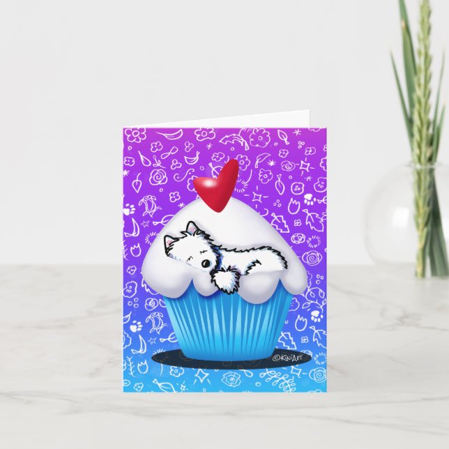 Invitation KiniArt Westie Cupcake (Devant)