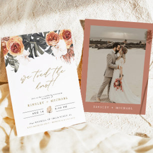 Invitation KINSLEY Boho Terracotta Nous avons noué le nœud Fu