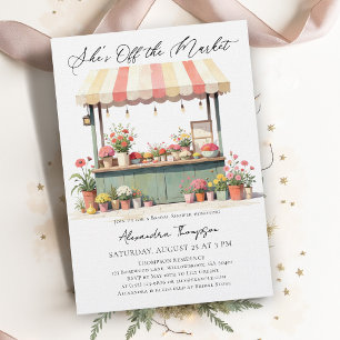 Invitation Kiosque de fleurs en dehors du marché Pastel Showe