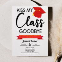 Kiss My Class Goodbye Red Black Graduation