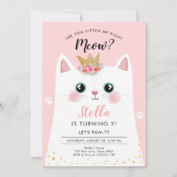 Kitten Meow Couronne rose Fille Kitty Chat Anniver
